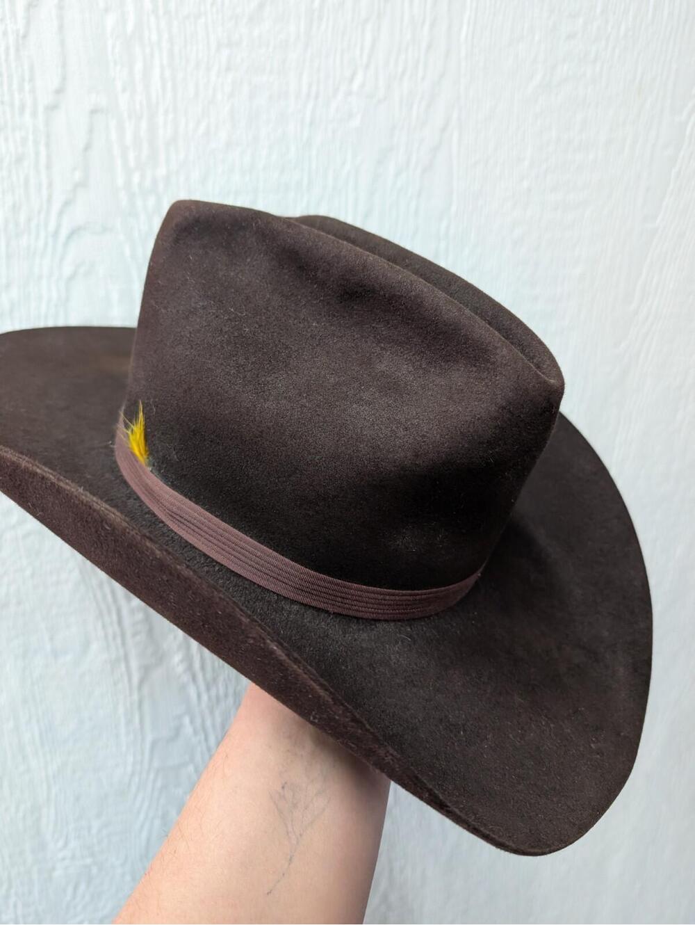 Resistol Self Conforming 3x Beaver XXX Long Oval Cowboy Hat Brown Size 7